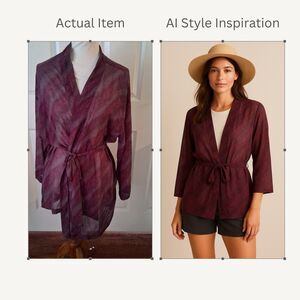 Victorias Secret Womens Semi Sheer Belted Robe Kimono Cover-Up One Size